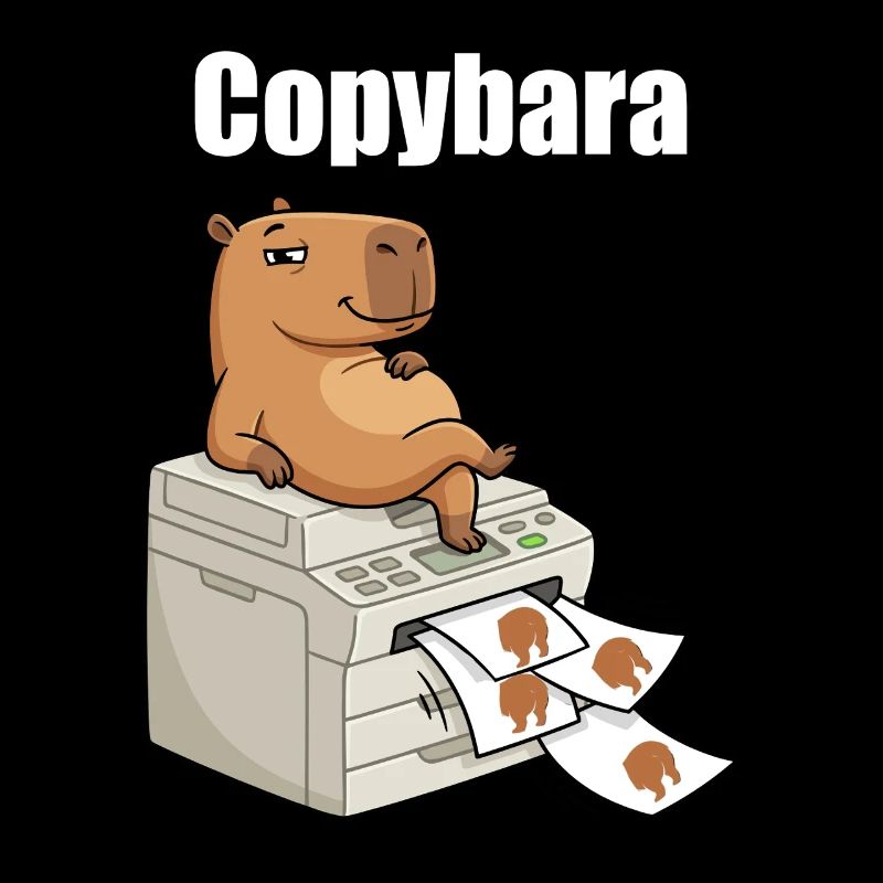 Copybara Capybara on Copier Office Humor