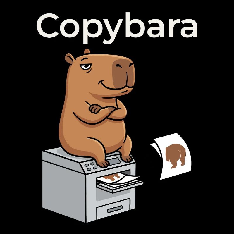 Copybara Capybara on Copier Office Humor