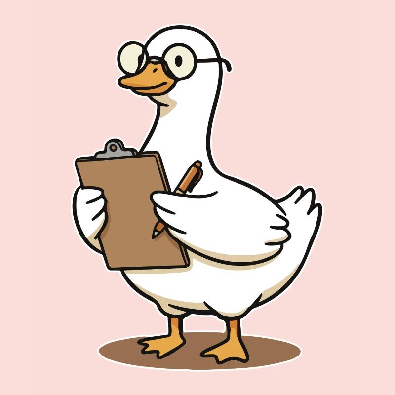 Canard avec des verres Bloc-notes