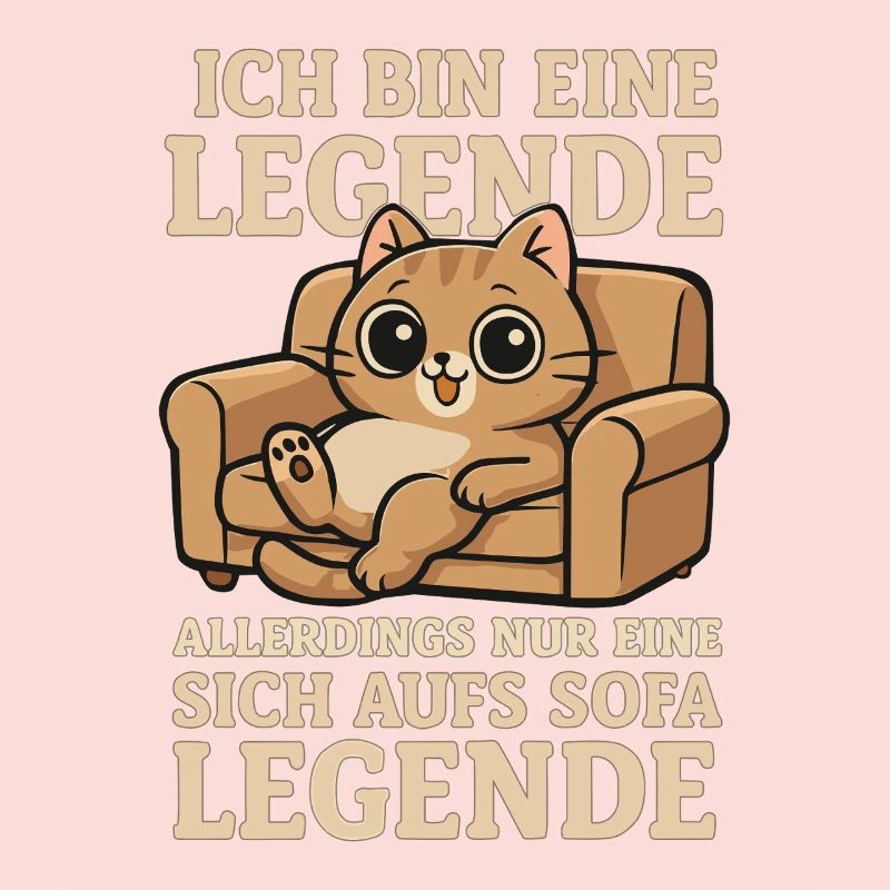 Cat Sofa Legend Funny Saying