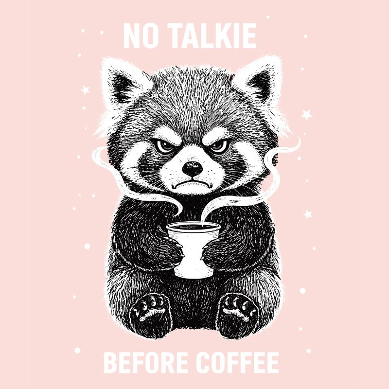 Pas de conversation devant le panda roux amateur de café
