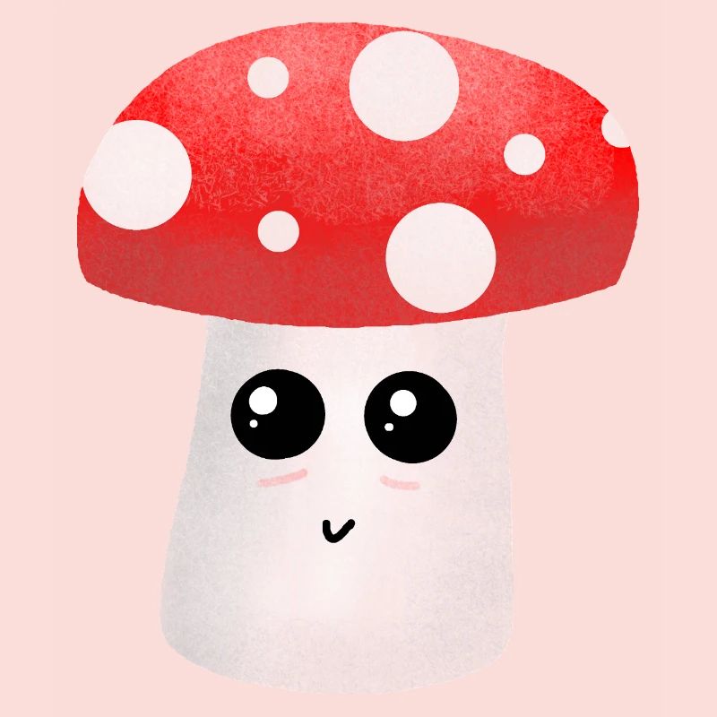Un copain champignon Kawaii avec des points