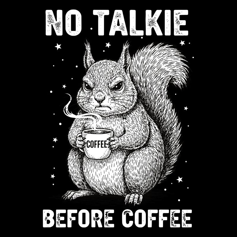 No conversation in front of coffee lover squirrel