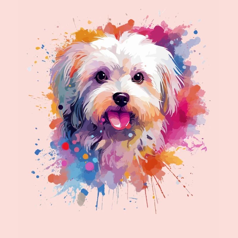 Bunte Malteserhunde-Splash-Art