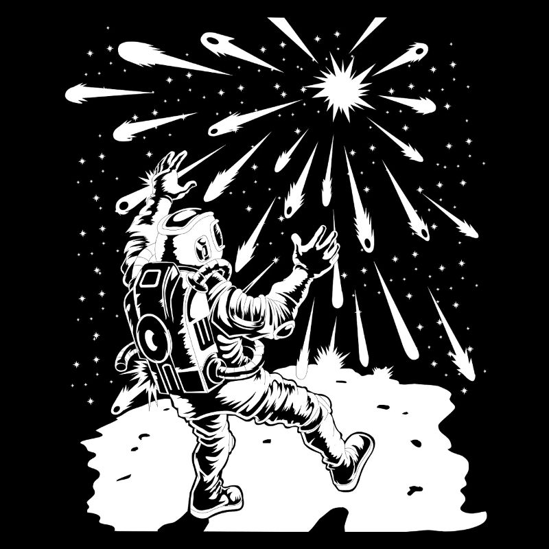 Chemise d’astronaute regardant l’apocalypse