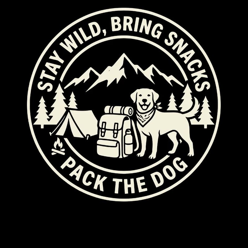 Bleib wild Bring Snacks Pack das Hundedesign