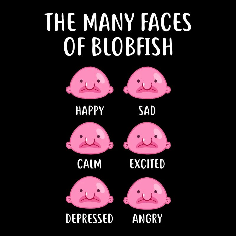 Blobfish Emotionsgitter-Tee-Kunst