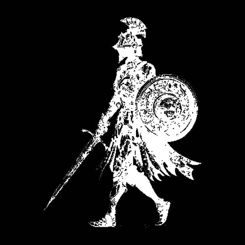 Knight Silhouette Shield Sword