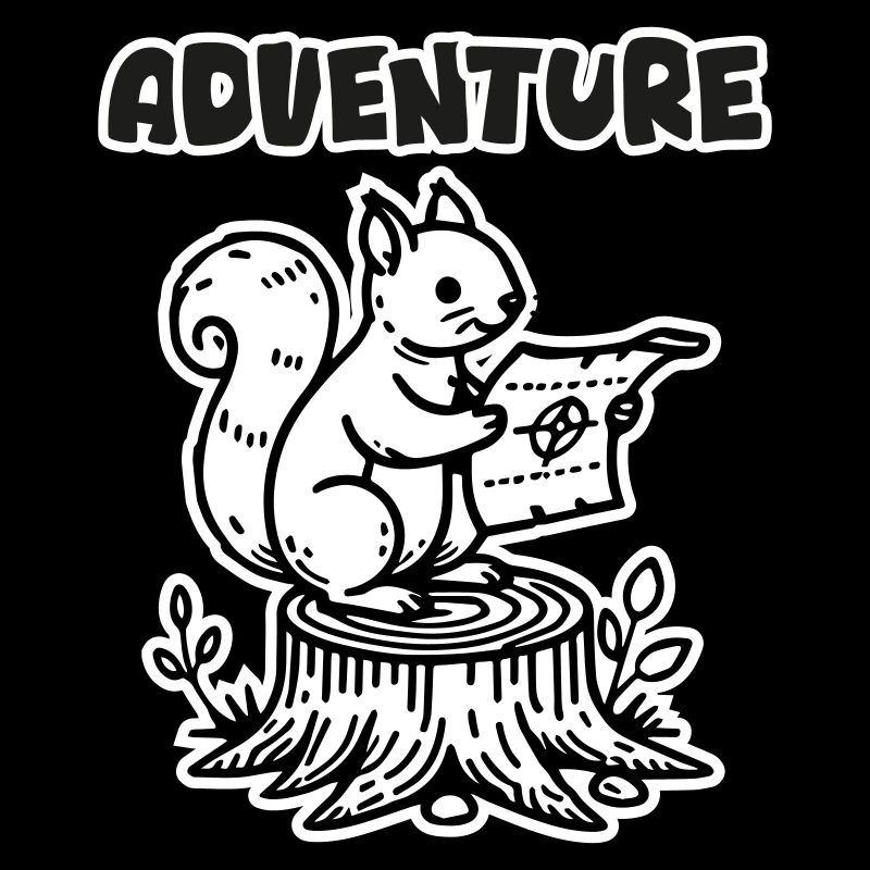 Squirrel Holding a map - "Adventure" Design