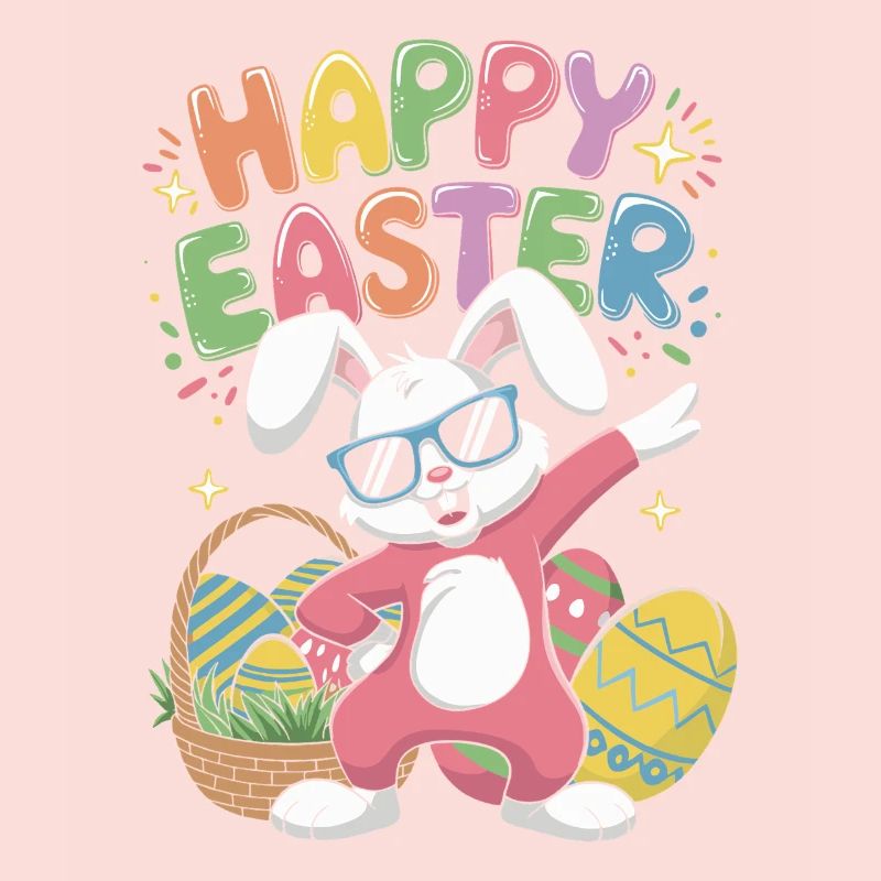 Dabbing Rabbit Happy Easter Day Eggs Dab Design