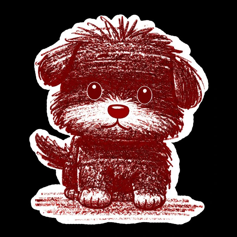 Wuscheliges Hündchen (Rot)