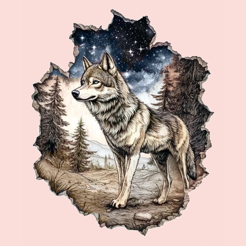 Wolf Sternenhimmel