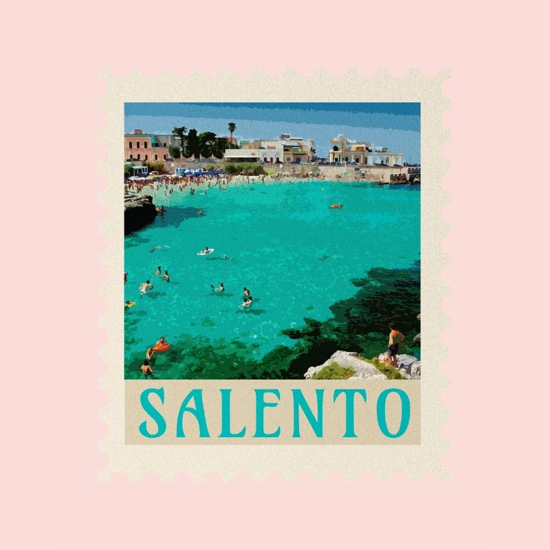 Affiche rétro de Salento Turquoise Beach