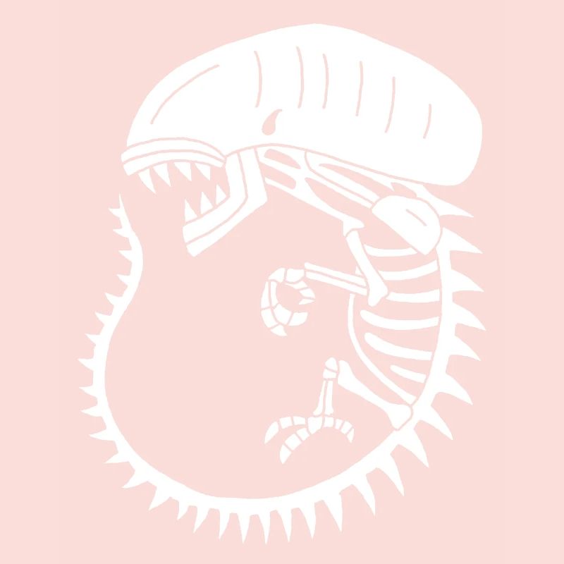 White alien monster skeleton