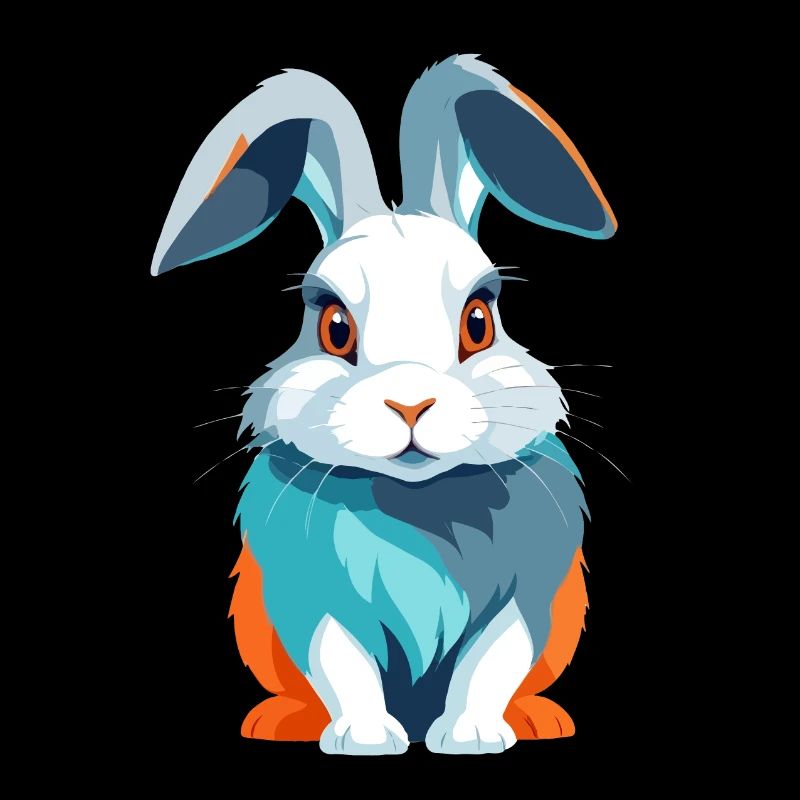 Rabbit Vector Art with Vibrant Colors Illustration