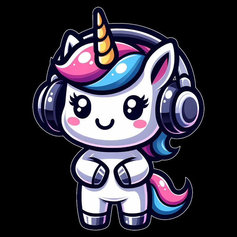 Einhorn mit Kopfhörern