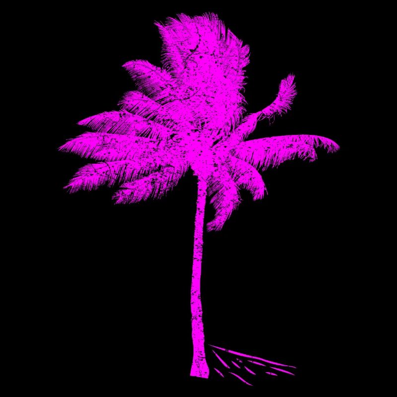 Neon Pink Palm Tree Silhouette
