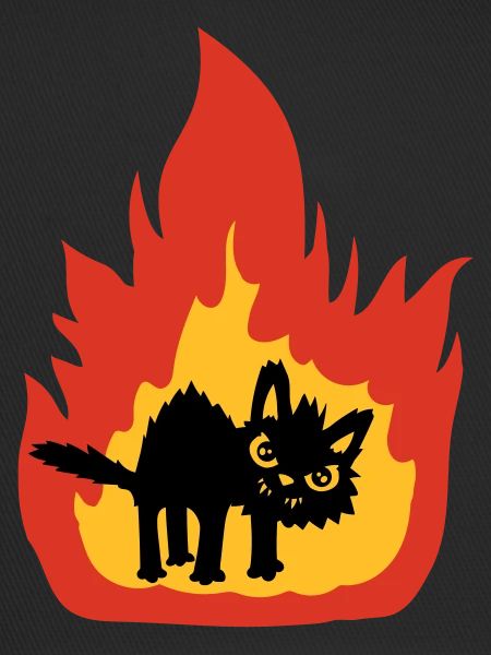 Burning hot cat