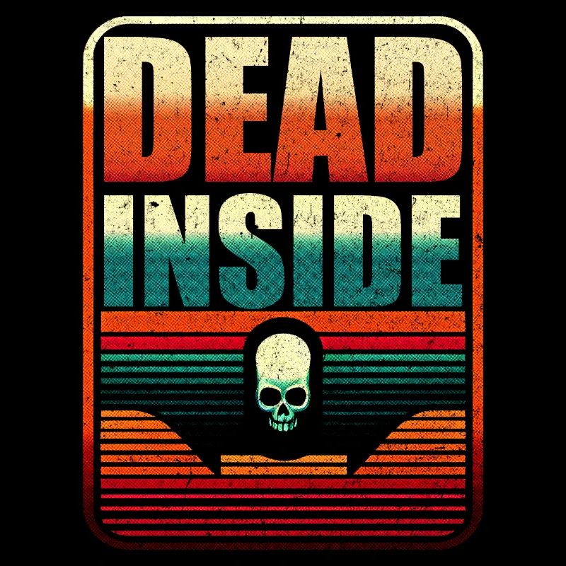 Dead Inside Skull Design Gothic Vintage Rockereon