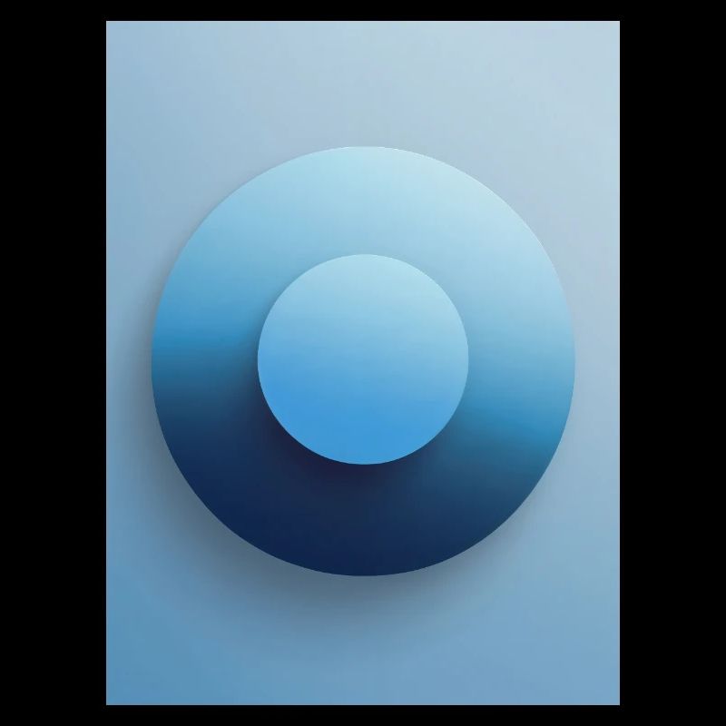 Blue Focus - Abstract 3D Circle, Blue, Gradient