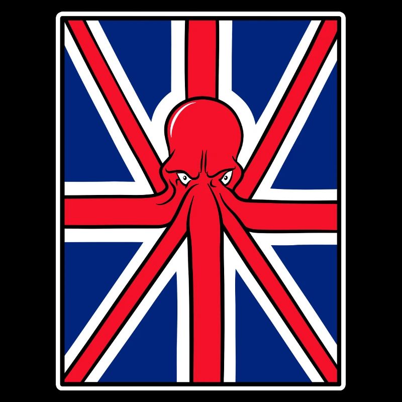 Red Octopus Union Jack Flag