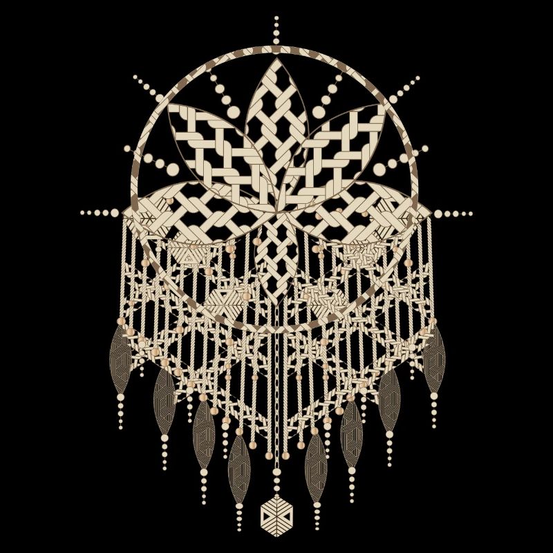 Macramé pendant with ornate knot patterns