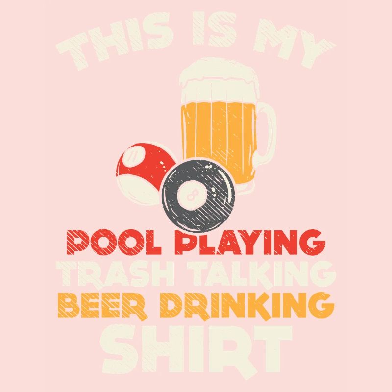 Retro Pool Playing Trash Talking Beer Drinking Art