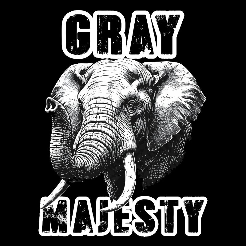 Éléphant Gray Majesty Puissance