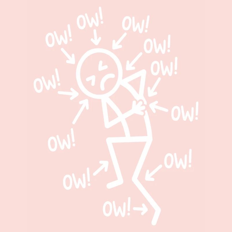 Sympathischer Stickman oder lustige Schmerzgrafik