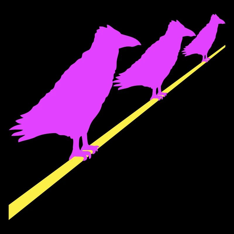 3 Ravens Sitting Cable Rope Three Friends Crew Team