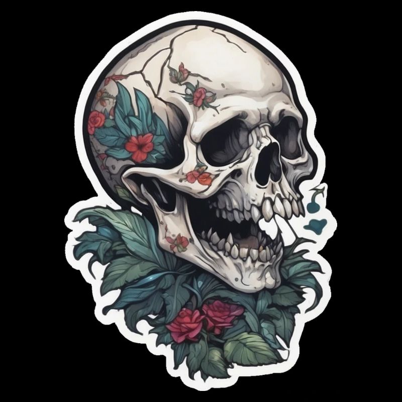 Tattoo Print Skull Design