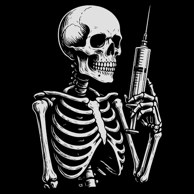 Skeletal Syringe Noir Tee