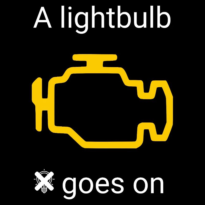 Car funny line check engine light vehicle