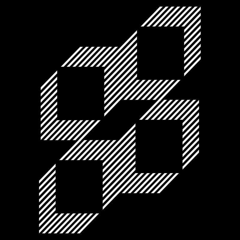 Geometric Stripe Squares Grid