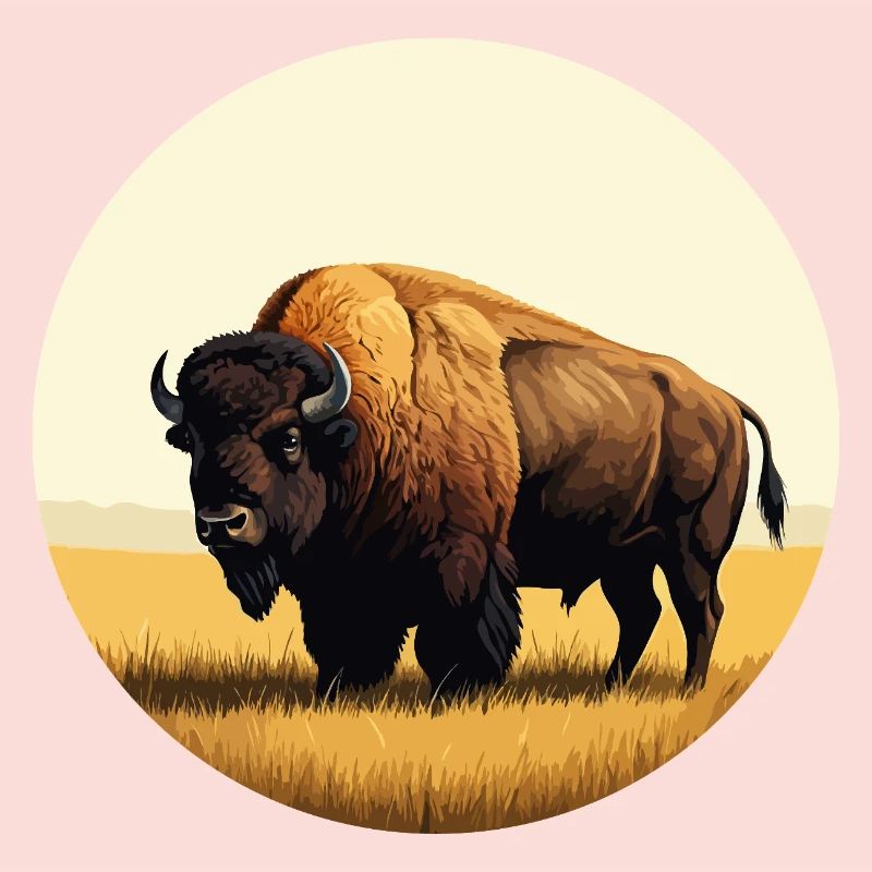Bison dans la prairie