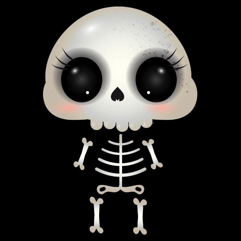 niedlicher Skull mit dunklen Augenhöhlen & Wimpern