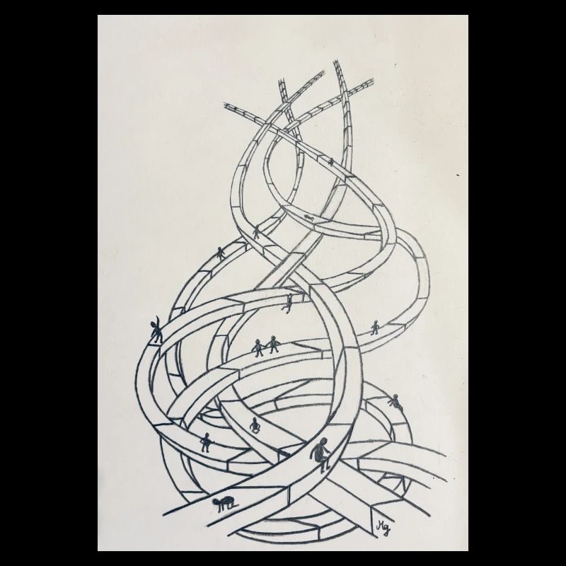 Loop labyrinth of paths