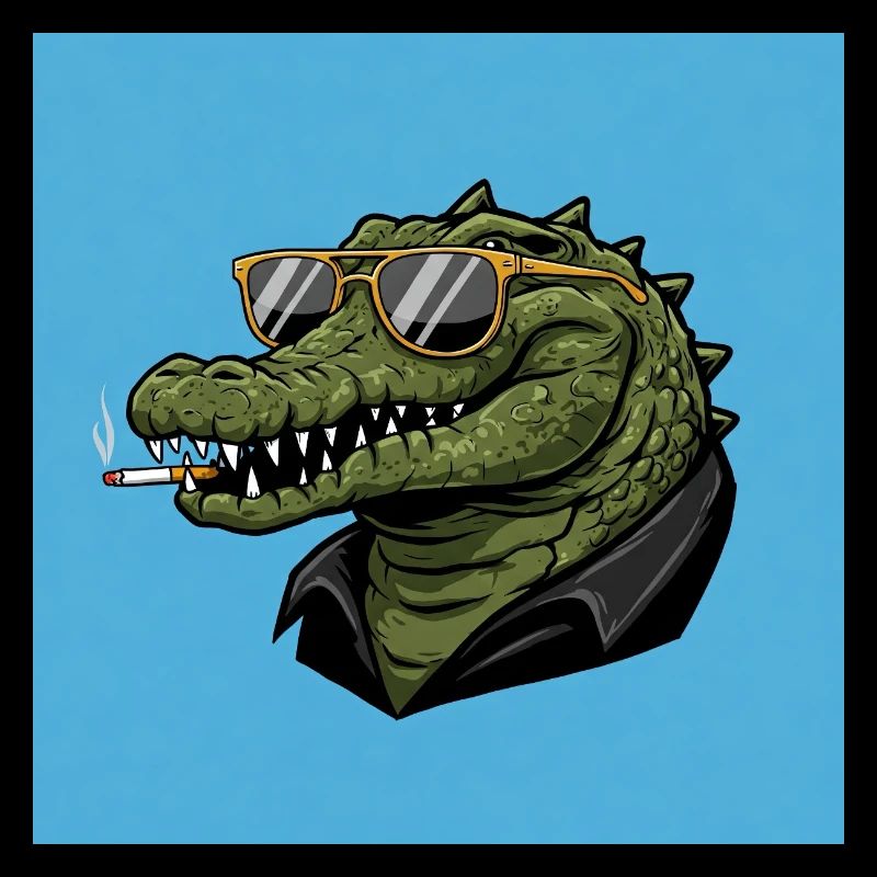 Cool crocodile with sunglasses