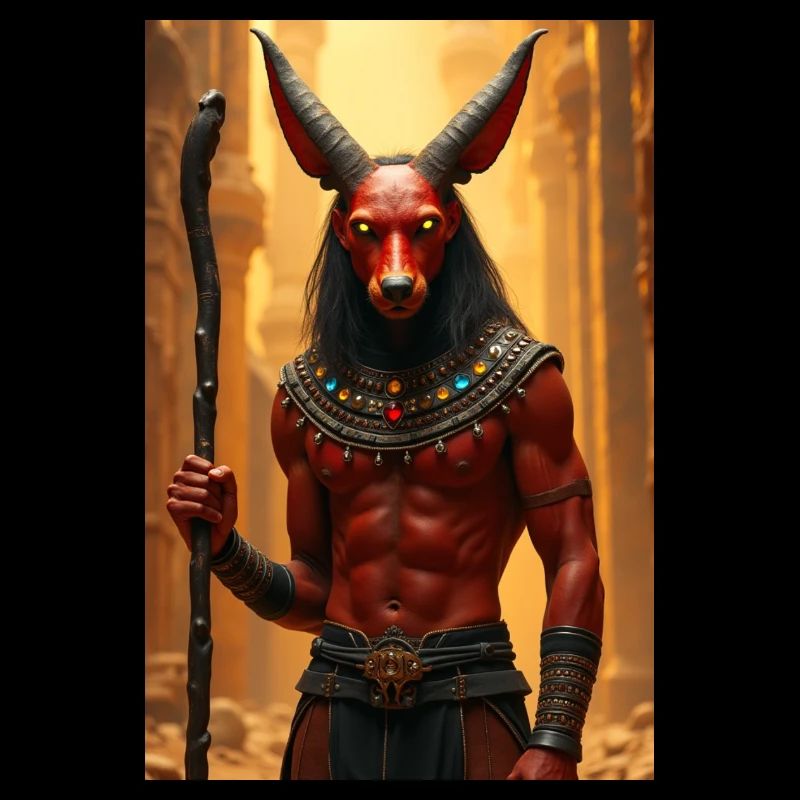 Seth, tierköpfiger Sturmgott, stehend