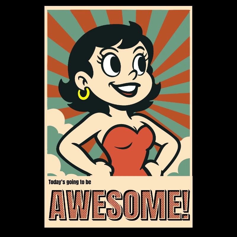 Heute wird großartig! – Retro-Poster mit Motivatio