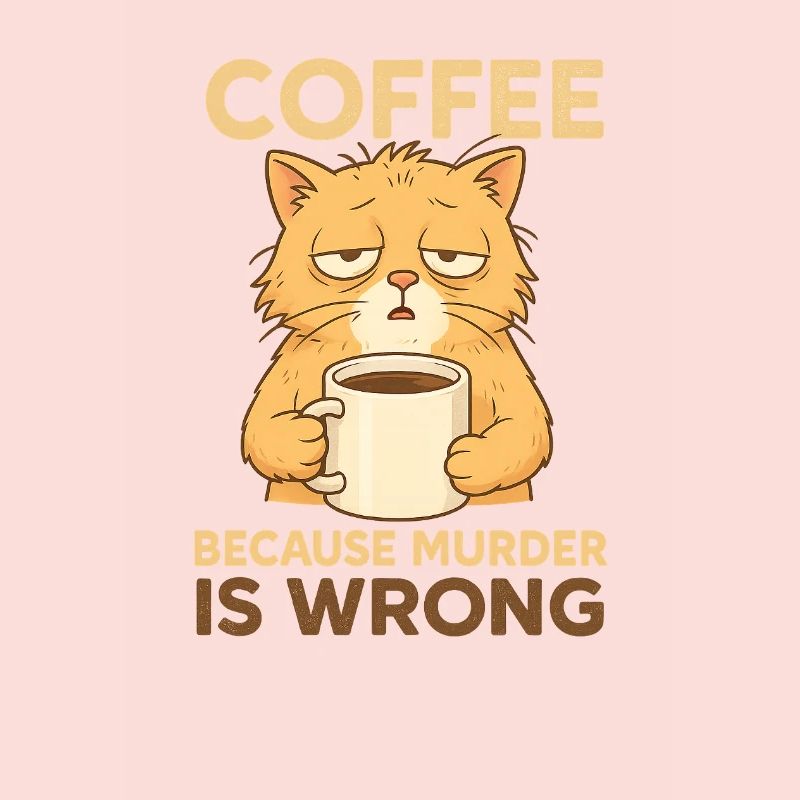 Müde Kaffe Katze - Coffee because murder is wrong