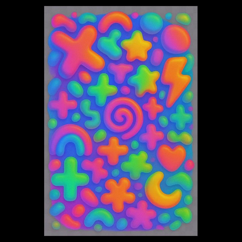 Neon Overload – Überlappende 3D Pop-Art Explosion