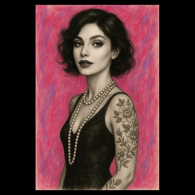 Frau Halskette Perlen Rosa Elegant Omikly Pop Art