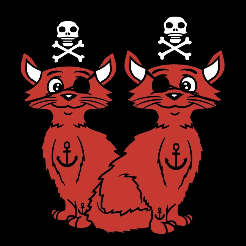 2 Pirate Cats Sabre Buccaneer Eye Patch Team