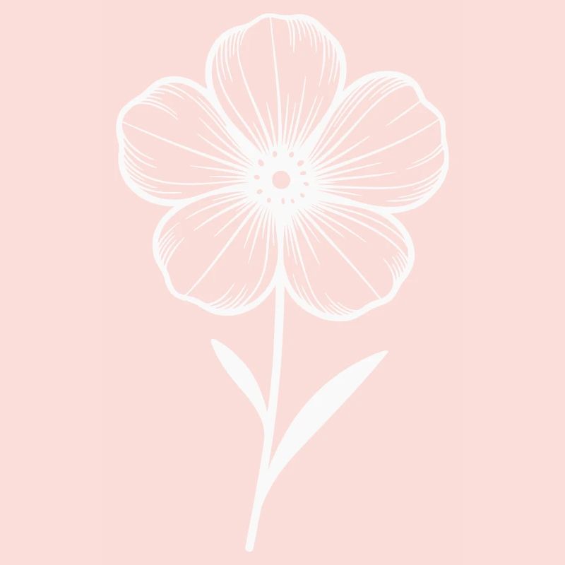 Fleur blanche graphique - variable de couleur