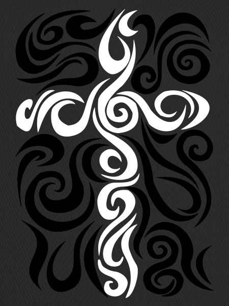 squiggle cross with outlines