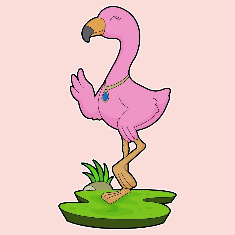 Collier Flamant rose