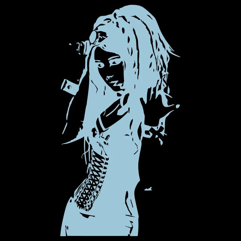 Blaue Silhouette