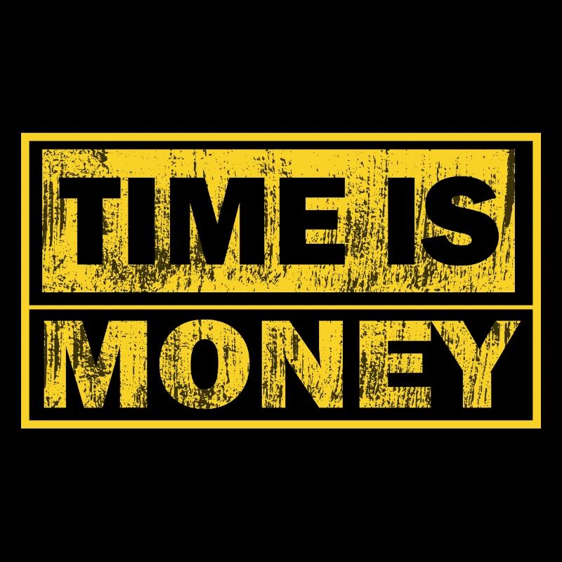 Le temps, c’est de l’argent – design noir et jaune