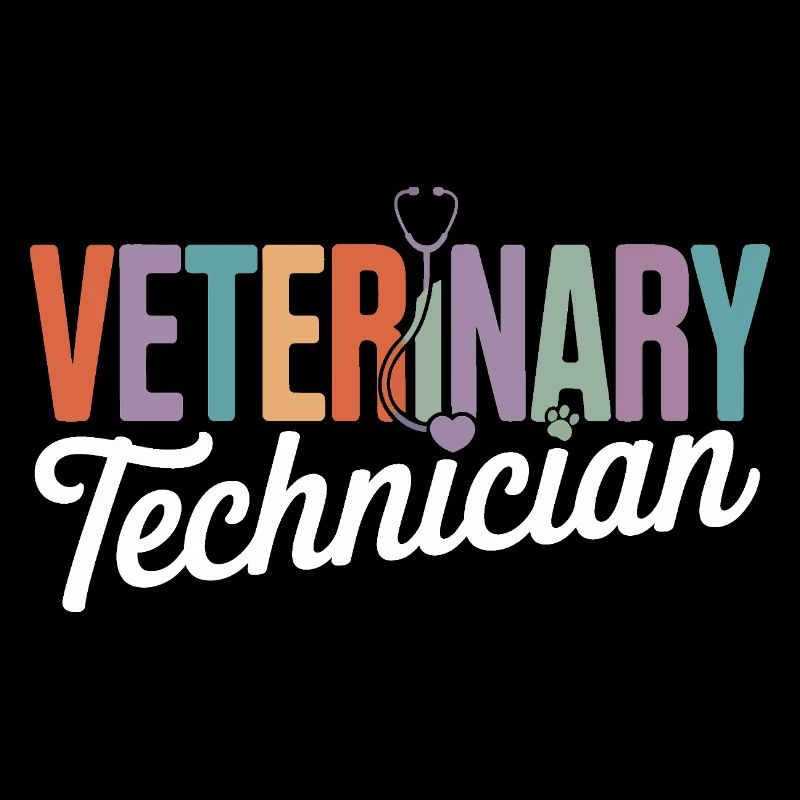 Tiermedizinischer Techniker Regenbogen-Logo